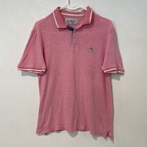 Original Penguin Pink Striped Polo Shirt | Size Small